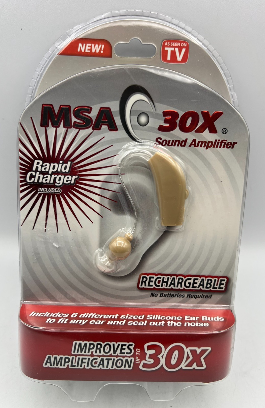 MSA 30X Rechargeable Sound Amplifier As Seen On TV Charger New Sealed